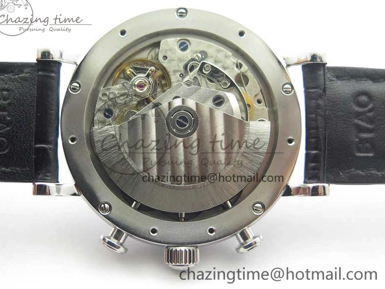 MIROTIME 0522 Portofino Chrono SS ZF 1:1 Best Edition Blue Dial Gold Markers on Black Leather Strap A OnTrend 7124